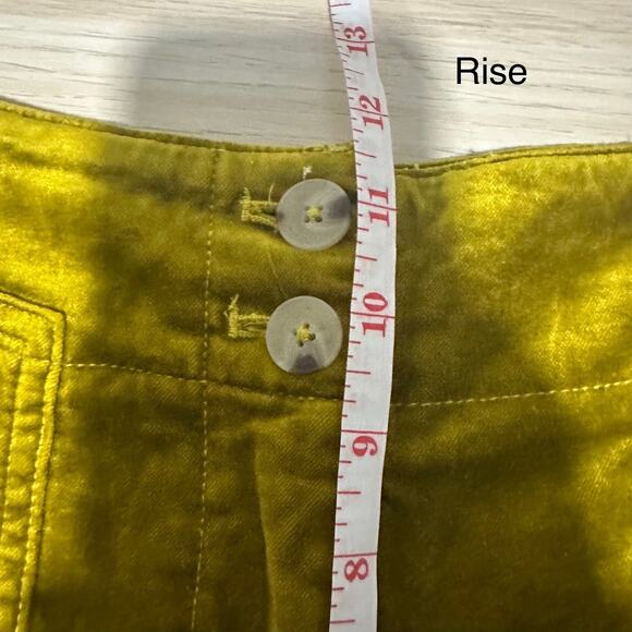 Maeve Anthropologie Women’s Naomi Chartreuse Velvet Trouser Pants Size 8 - Picture 12 of 15